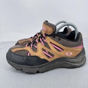 Apex V752 Womens Hiking Trail Shoes Brown Pink Leather Mesh US 6‎ X Wide
